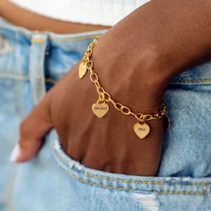Bracelet coeurs personnalisé