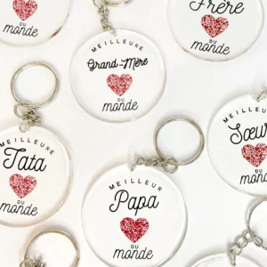 Porte-clés acrylique « meilleur.e du monde »