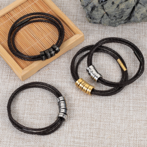 Bracelet en cuir tressé personnalisé